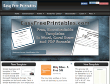 Tablet Screenshot of easyfreeprintables.com
